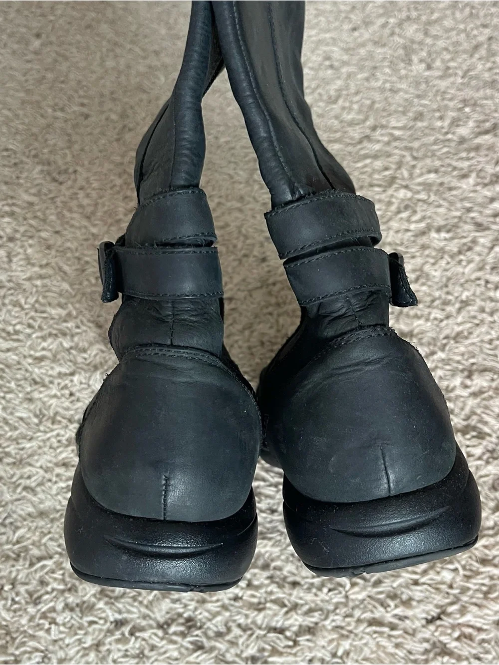 Merrell Tetra Strap Waterproof Black Leather Tall Riding Boots Womens Size 9